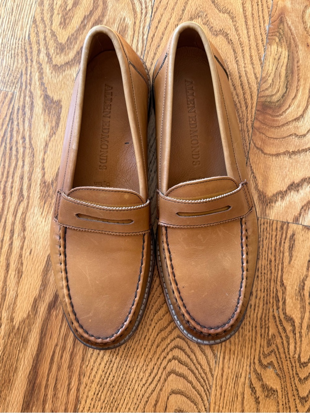 Allen Edmonds Leather Dress Oxfords in Cognac Brown